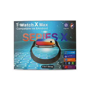 T-Watch X Max – Series X Smartwatch (7-in-1 Strap | Android & iOS Compatible)