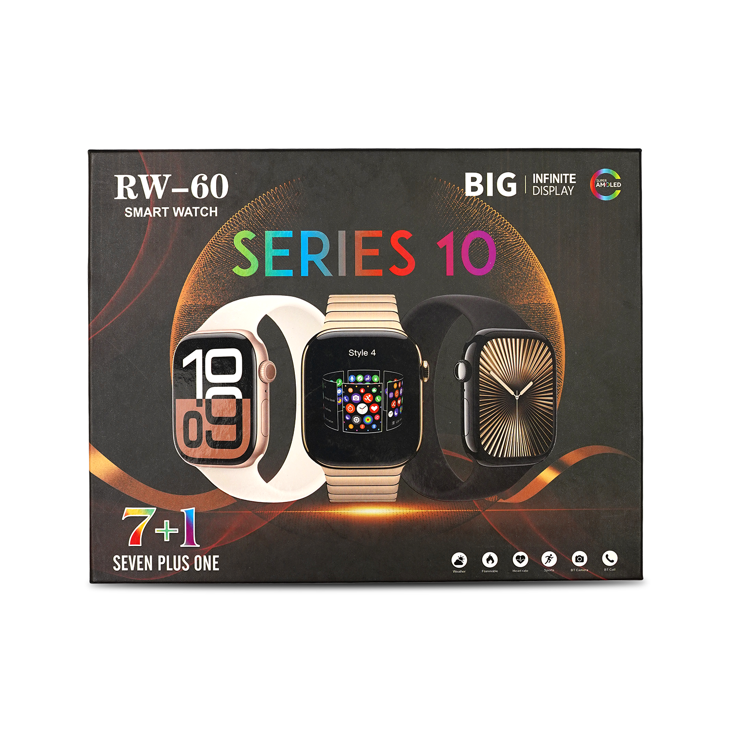 RW-60 Series 10 Smart Watch – 7+1 Strap Combo | Big Display | Fitness & Style in One